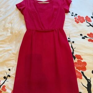 Elegant 1940s Retro Fuchsia Dress